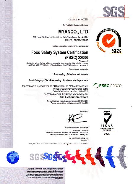 myan-cashew-exporter-food-safety-system-certification